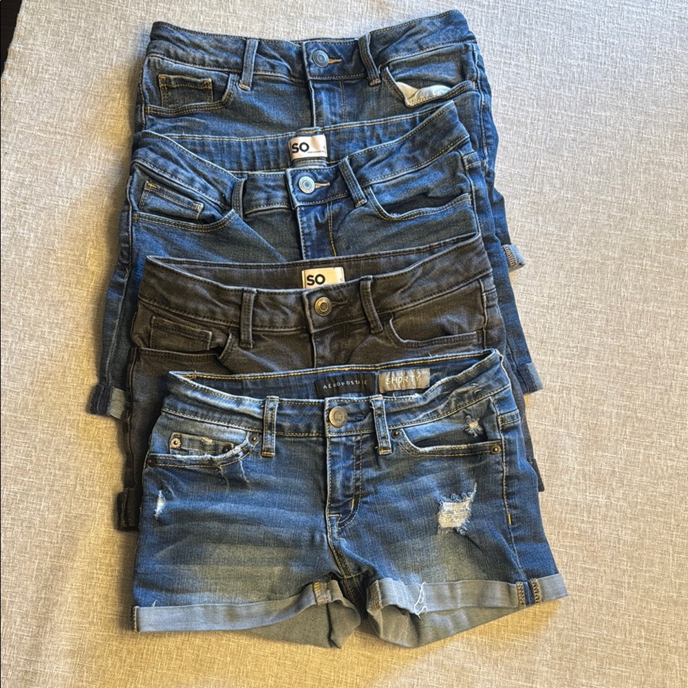 Bundle of 4 Jean shorts girls size 10